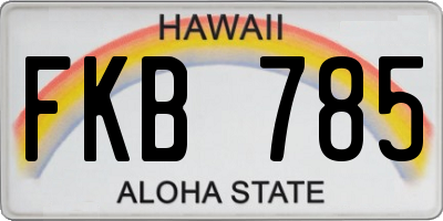 HI license plate FKB785