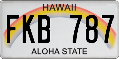HI license plate FKB787