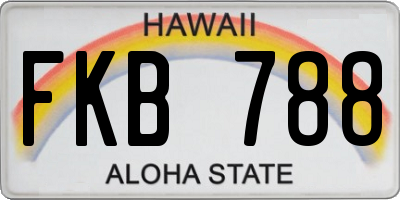 HI license plate FKB788