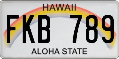 HI license plate FKB789
