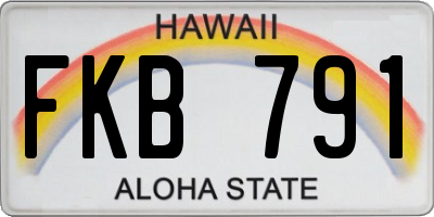 HI license plate FKB791