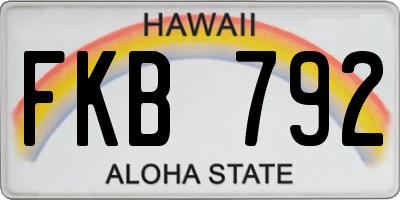 HI license plate FKB792