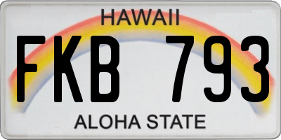HI license plate FKB793
