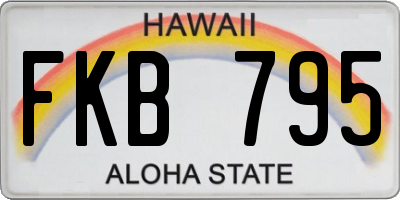 HI license plate FKB795
