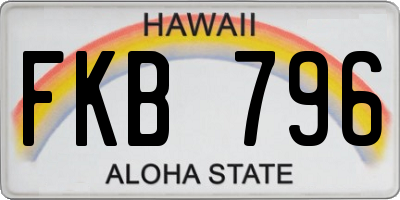 HI license plate FKB796