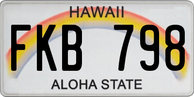 HI license plate FKB798