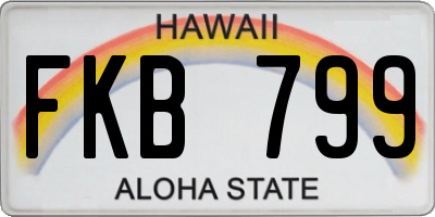 HI license plate FKB799