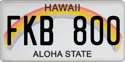 HI license plate FKB800