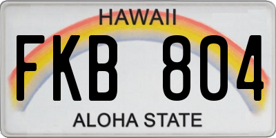 HI license plate FKB804