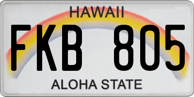 HI license plate FKB805