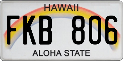 HI license plate FKB806