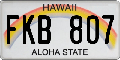 HI license plate FKB807