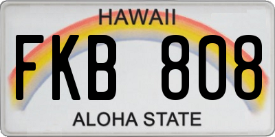 HI license plate FKB808