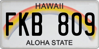 HI license plate FKB809