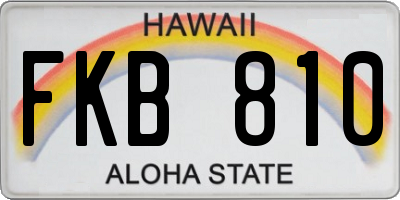 HI license plate FKB810