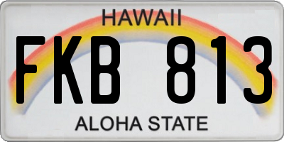 HI license plate FKB813
