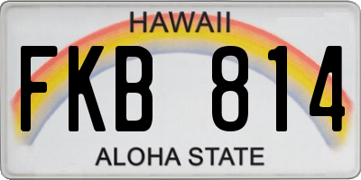 HI license plate FKB814