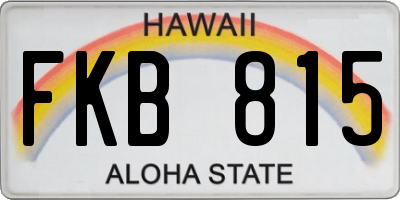 HI license plate FKB815