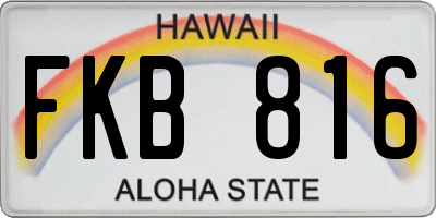 HI license plate FKB816