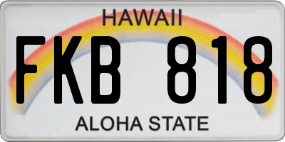 HI license plate FKB818