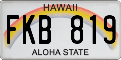 HI license plate FKB819