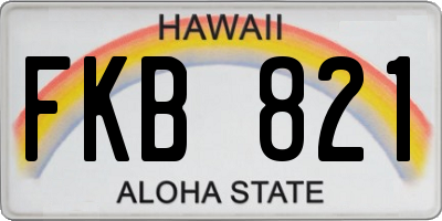 HI license plate FKB821
