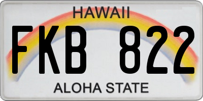 HI license plate FKB822