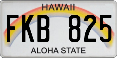HI license plate FKB825