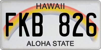 HI license plate FKB826
