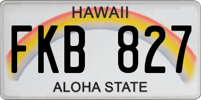 HI license plate FKB827