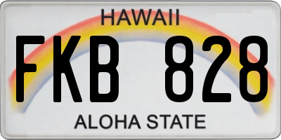 HI license plate FKB828