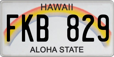 HI license plate FKB829