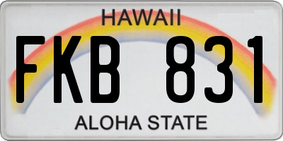 HI license plate FKB831