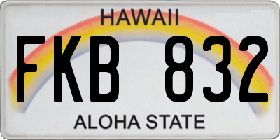 HI license plate FKB832