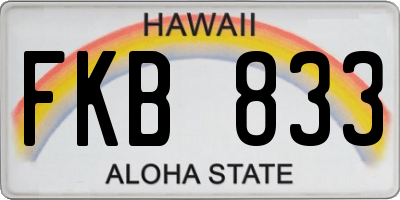 HI license plate FKB833