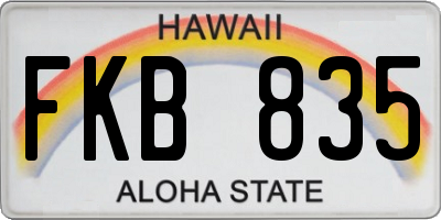 HI license plate FKB835