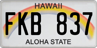 HI license plate FKB837