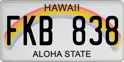 HI license plate FKB838
