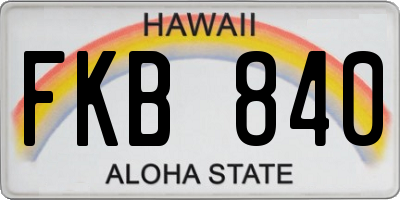 HI license plate FKB840