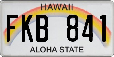 HI license plate FKB841