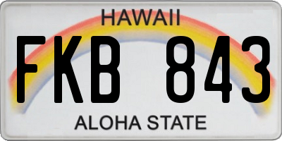 HI license plate FKB843