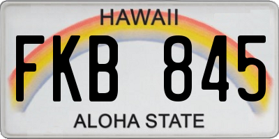 HI license plate FKB845