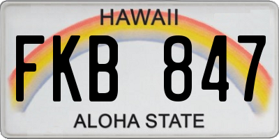 HI license plate FKB847