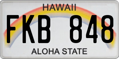 HI license plate FKB848