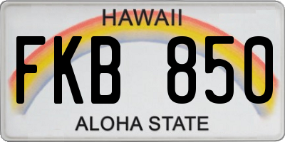HI license plate FKB850