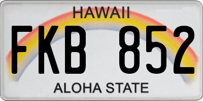 HI license plate FKB852