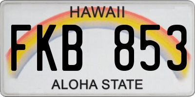HI license plate FKB853