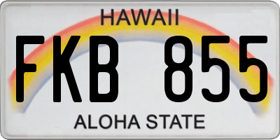 HI license plate FKB855