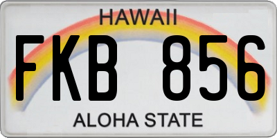 HI license plate FKB856