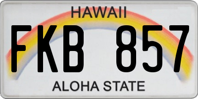HI license plate FKB857